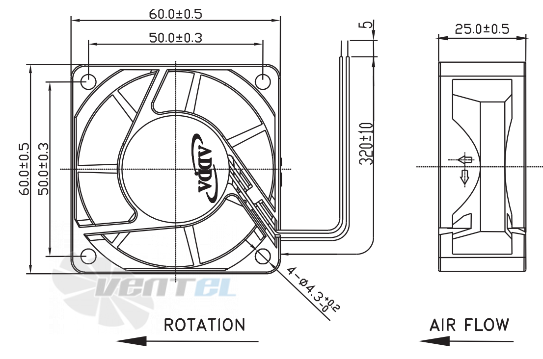 ADDA AD0612HB-A71GP-P - описание, технические характеристики, графики