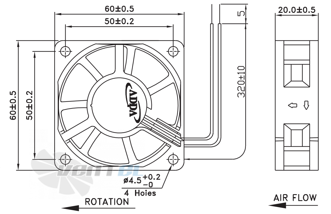 ADDA AD0624LB-C71GL - описание, технические характеристики, графики