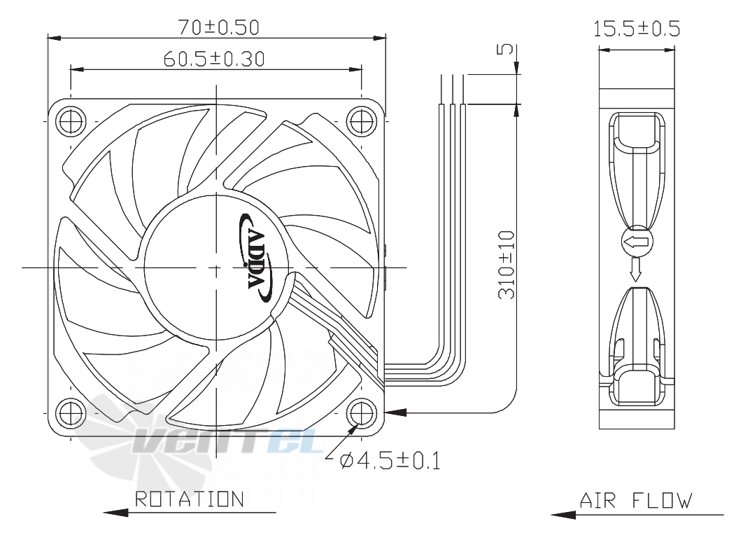 ADDA AD0712DB-D91 - описание, технические характеристики, графики