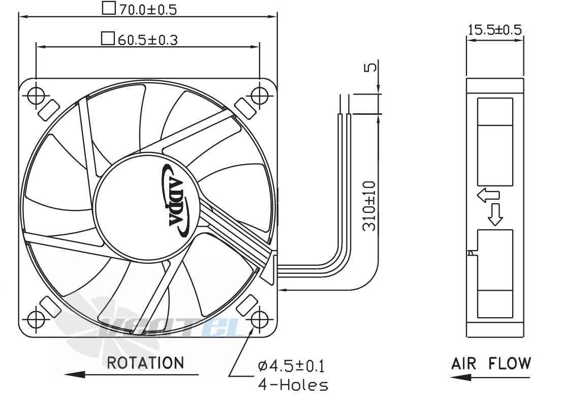 ADDA AD0712DB-D70-T - описание, технические характеристики, графики