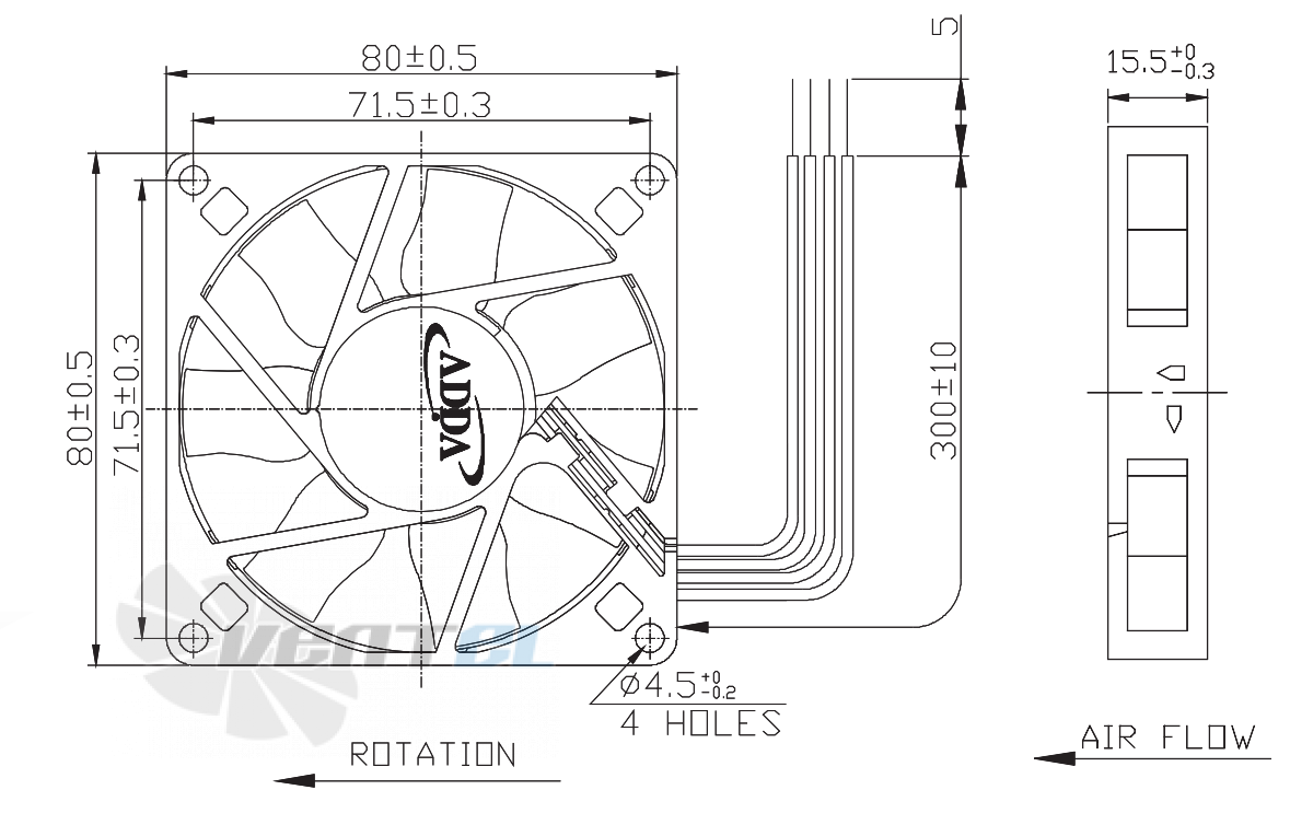 ADDA AD0812LB-D7B-NS - описание, технические характеристики, графики