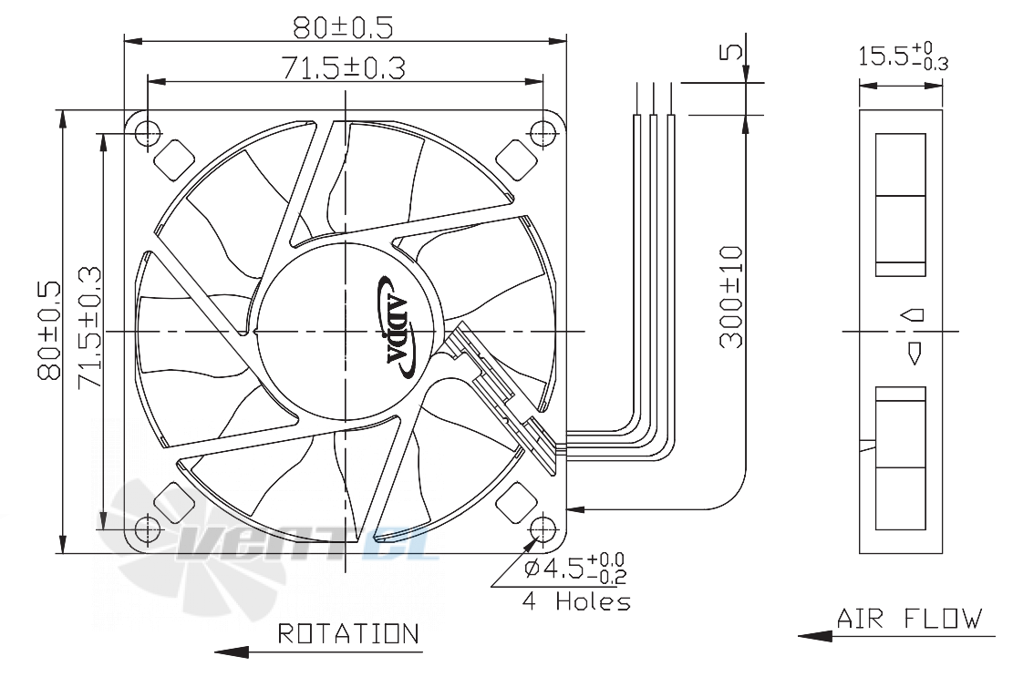 ADDA AD0812LB-D76-T - описание, технические характеристики, графики