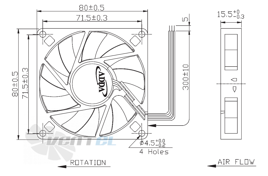 ADDA AD0812DB-D96-T - описание, технические характеристики, графики