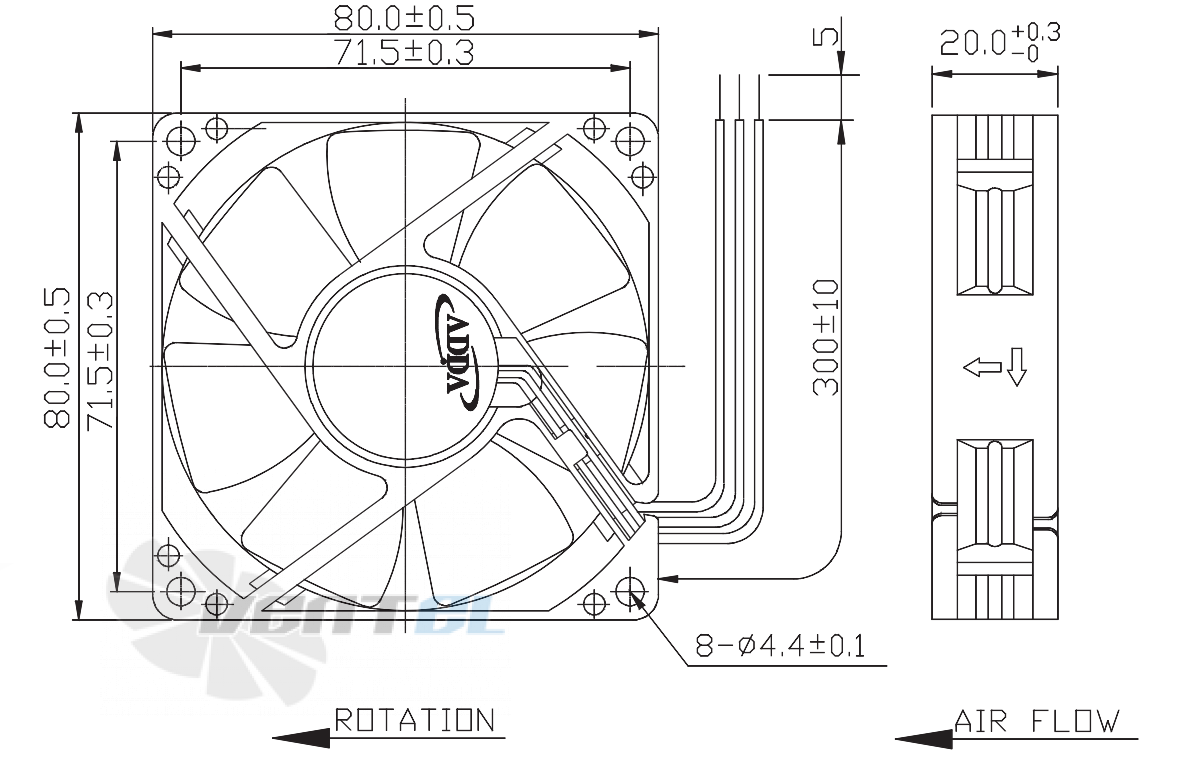 ADDA AD0812LB-C76-T - описание, технические характеристики, графики