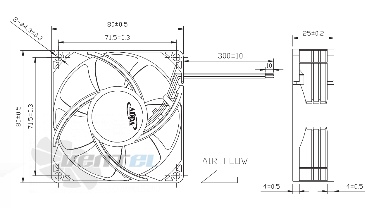 ADDA AD0812LB2576A0-0HT - описание, технические характеристики, графики