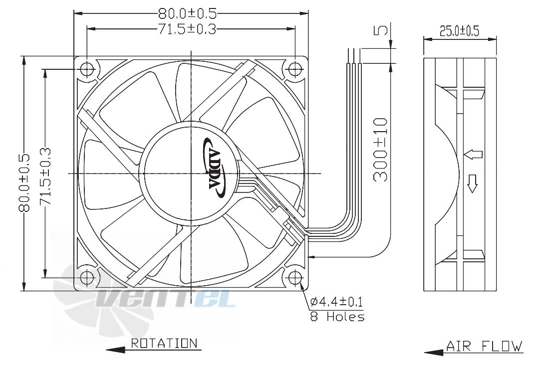 ADDA AD0812DB-A76GL-T - описание, технические характеристики, графики