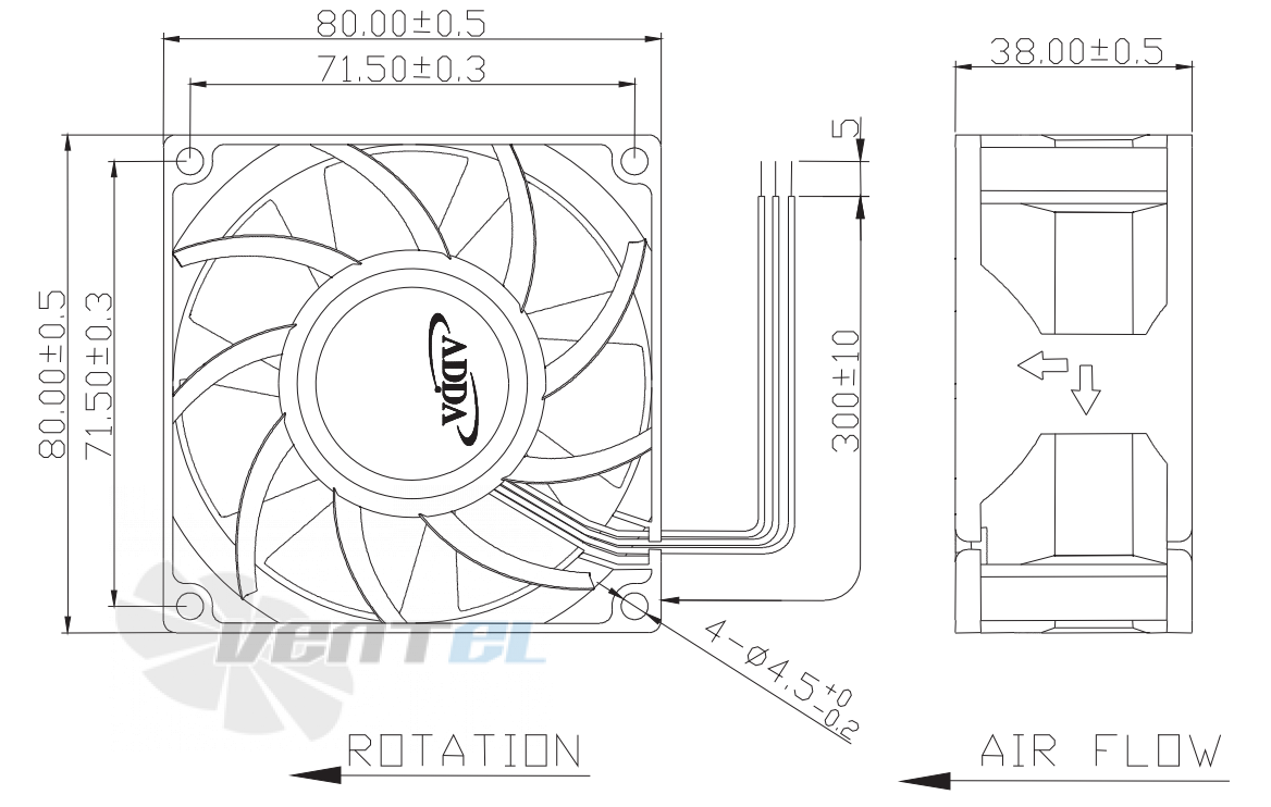 ADDA AD0812HB-F7BDS-M - описание, технические характеристики, графики