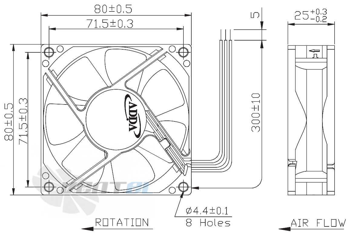 ADDA AD0812LB-A7BGL - описание, технические характеристики, графики