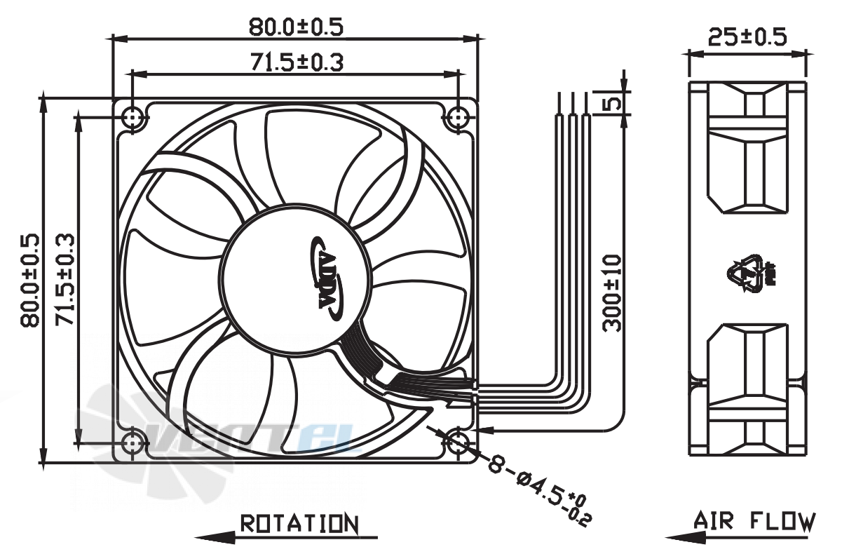 ADDA AD0824XB-A73GP - описание, технические характеристики, графики