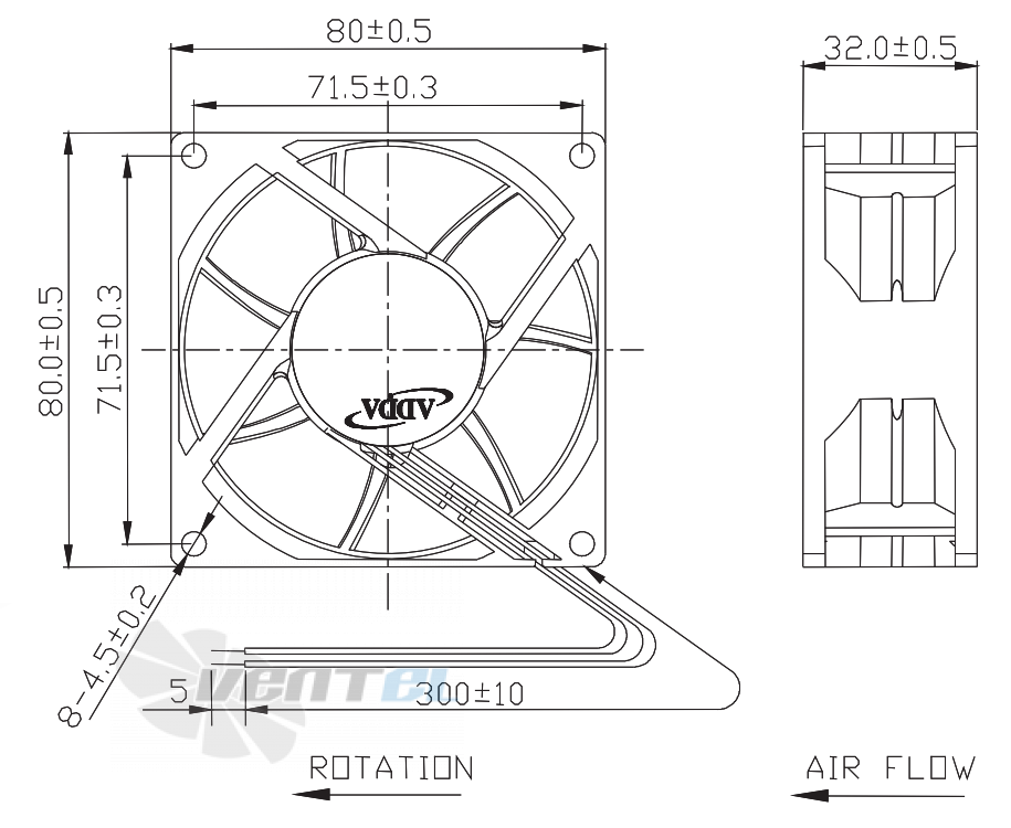 ADDA AD08012LB327B00 - описание, технические характеристики, графики