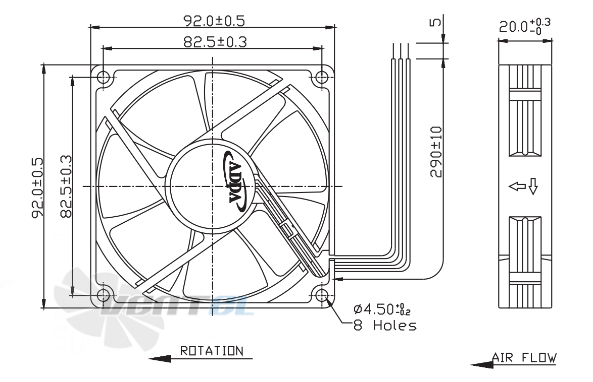 ADDA AD0912MB-C76-T - описание, технические характеристики, графики