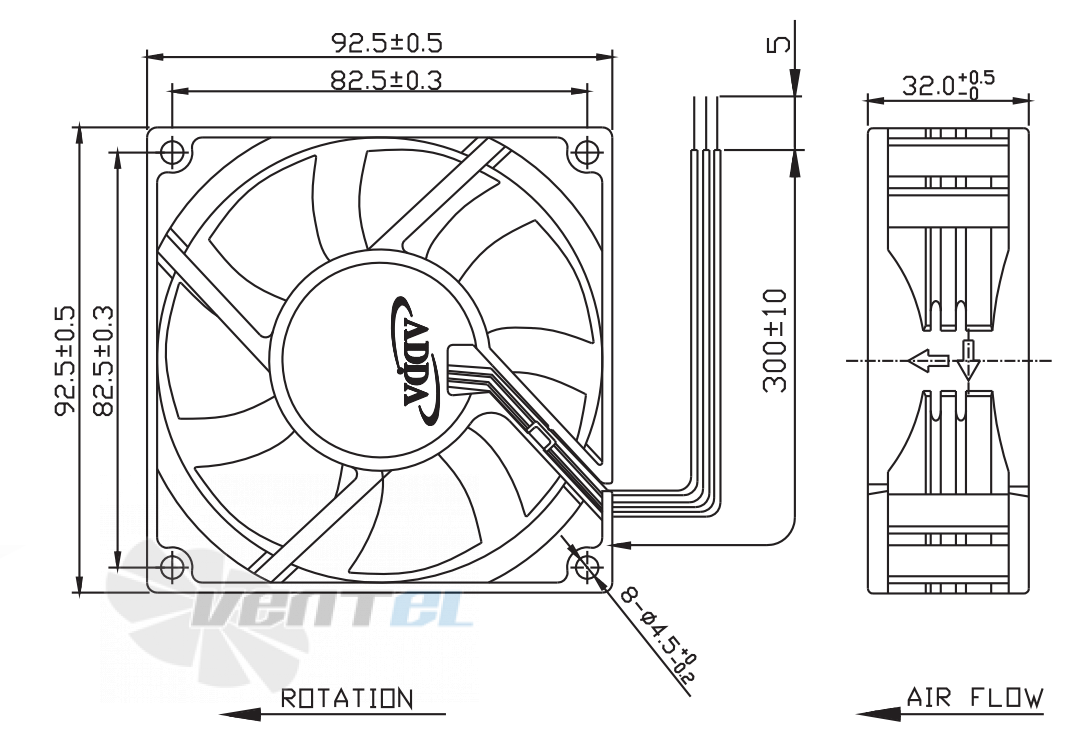 ADDA AD0912LB-Y73GL-N - описание, технические характеристики, графики