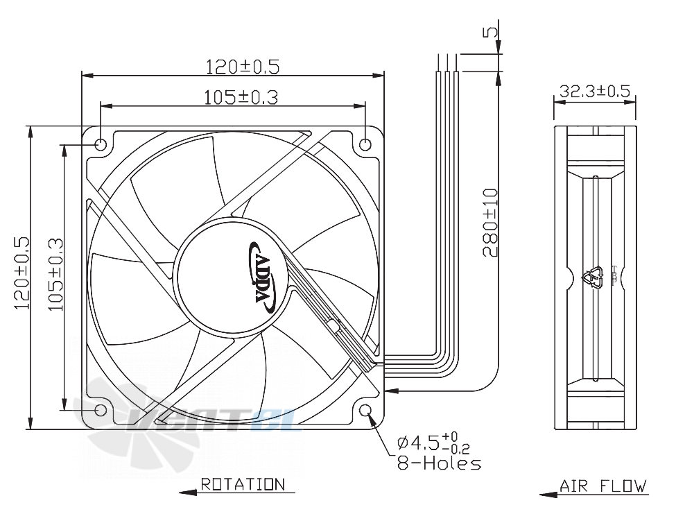 ADDA AD1212DB-Y5B - описание, технические характеристики, графики