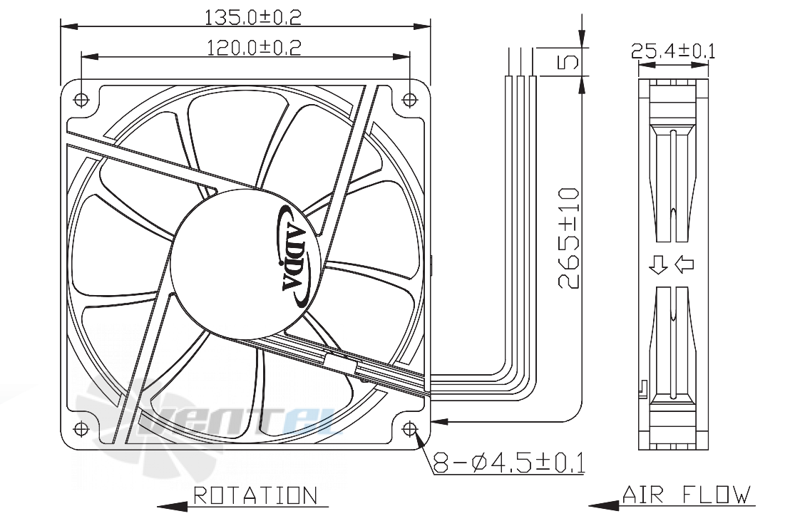 ADDA AD13512DB259600 - описание, технические характеристики, графики