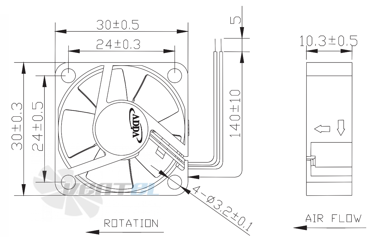 ADDA AG03005LX105100 - описание, технические характеристики, графики