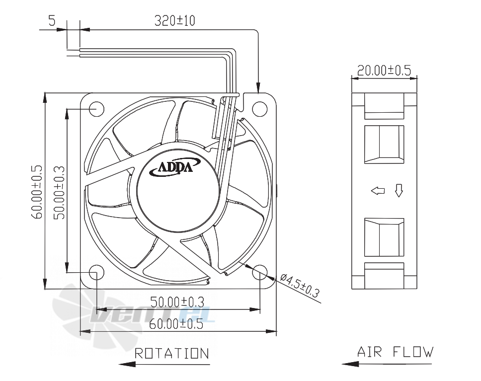 ADDA AG06012DB207300 - описание, технические характеристики, графики