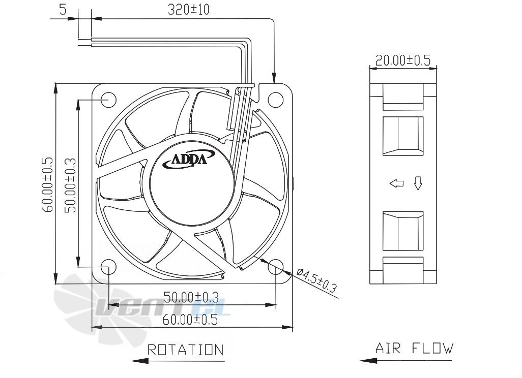 ADDA AG06012DX207600 - описание, технические характеристики, графики