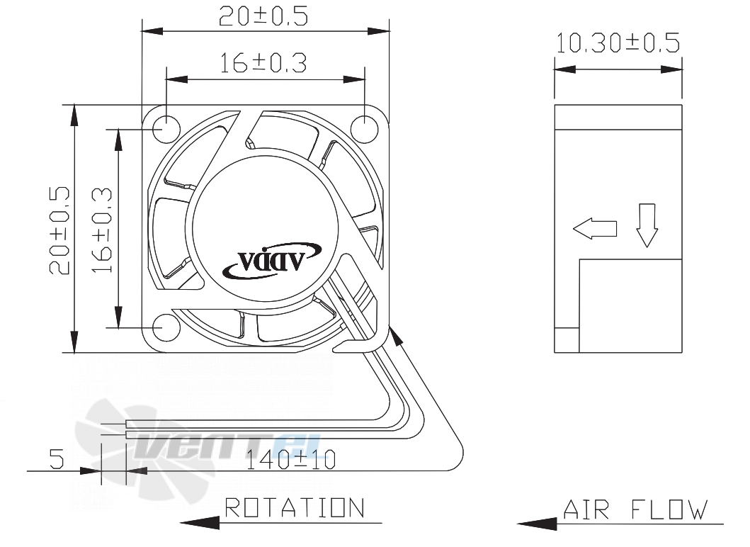 ADDA AG02005MX107100 - описание, технические характеристики, графики