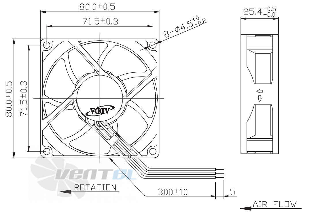 ADDA AG08012LB257300 - описание, технические характеристики, графики