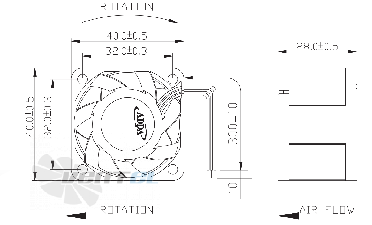 ADDA AS04012DB2856A0-00LAP - описание, технические характеристики, графики