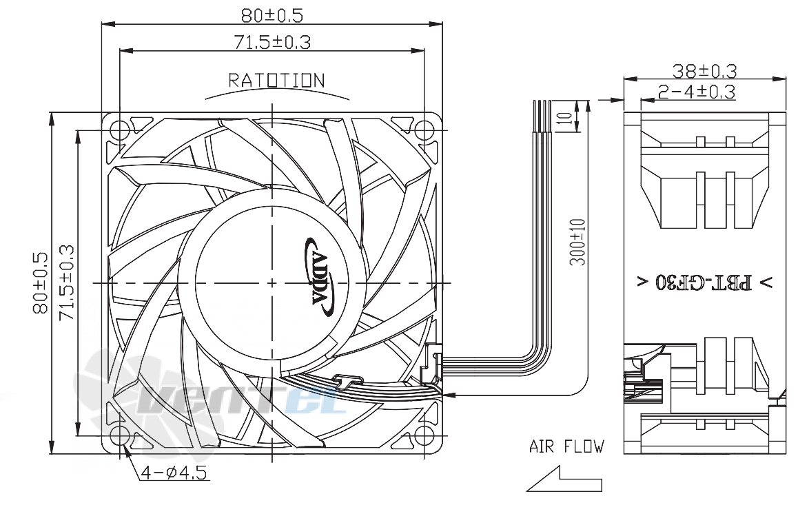 ADDA AS08012LB385BB1 - описание, технические характеристики, графики