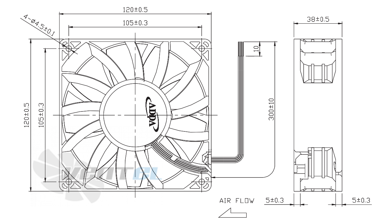 ADDA AS12012DB389B00 - описание, технические характеристики, графики