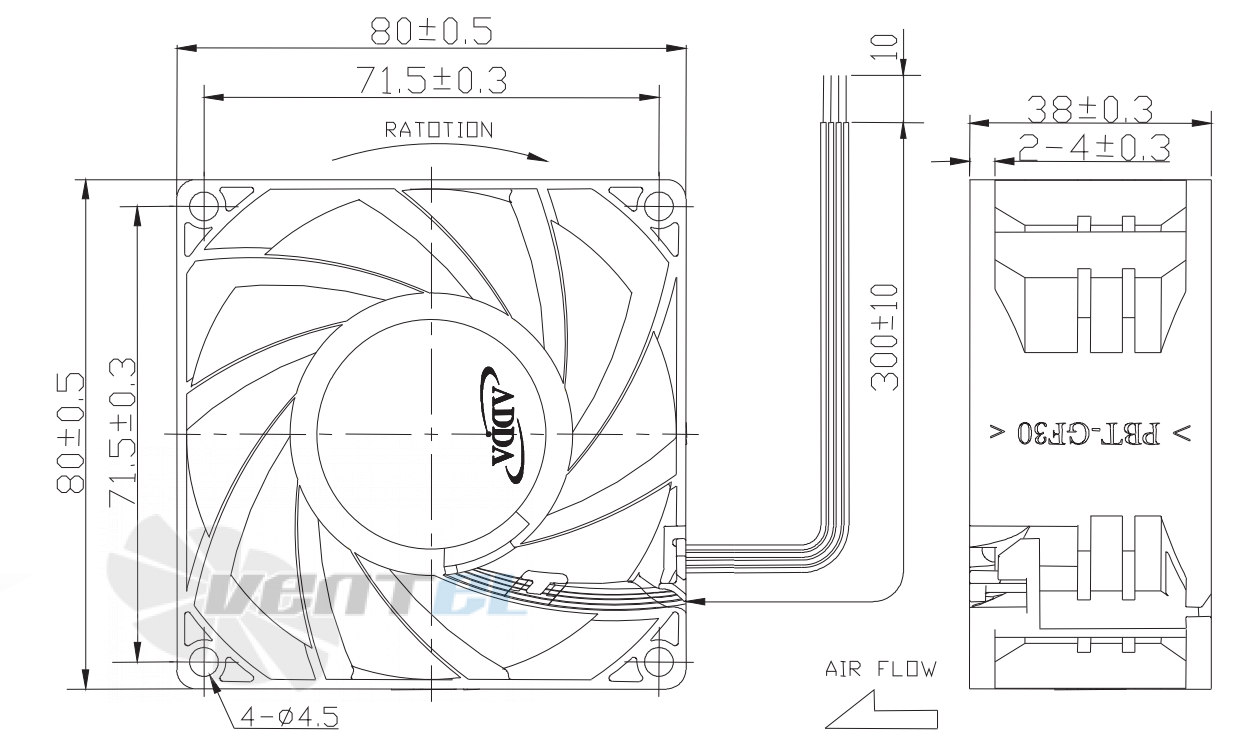 ADDA AS08012LB389B00 - описание, технические характеристики, графики