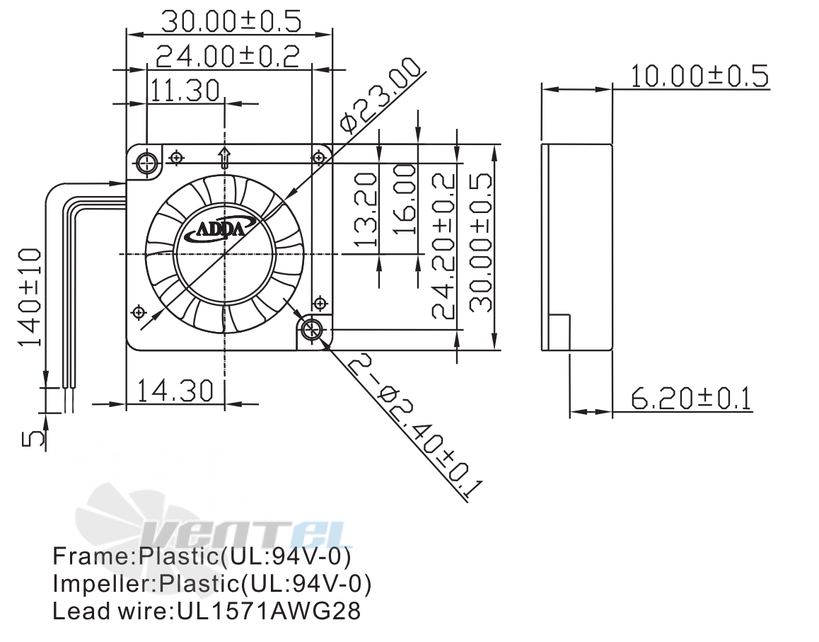 ADDA AB0305MB-GA0 - описание, технические характеристики, графики