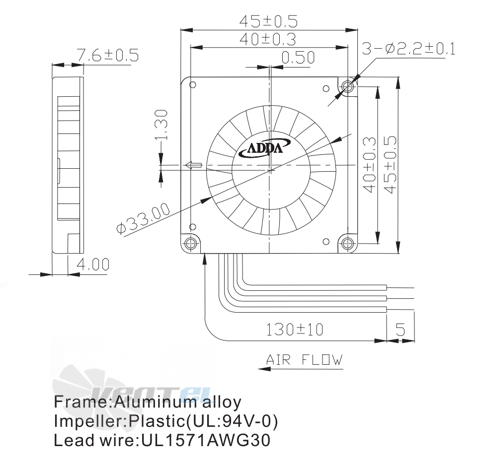 ADDA AB4505LB-QA0 - описание, технические характеристики, графики