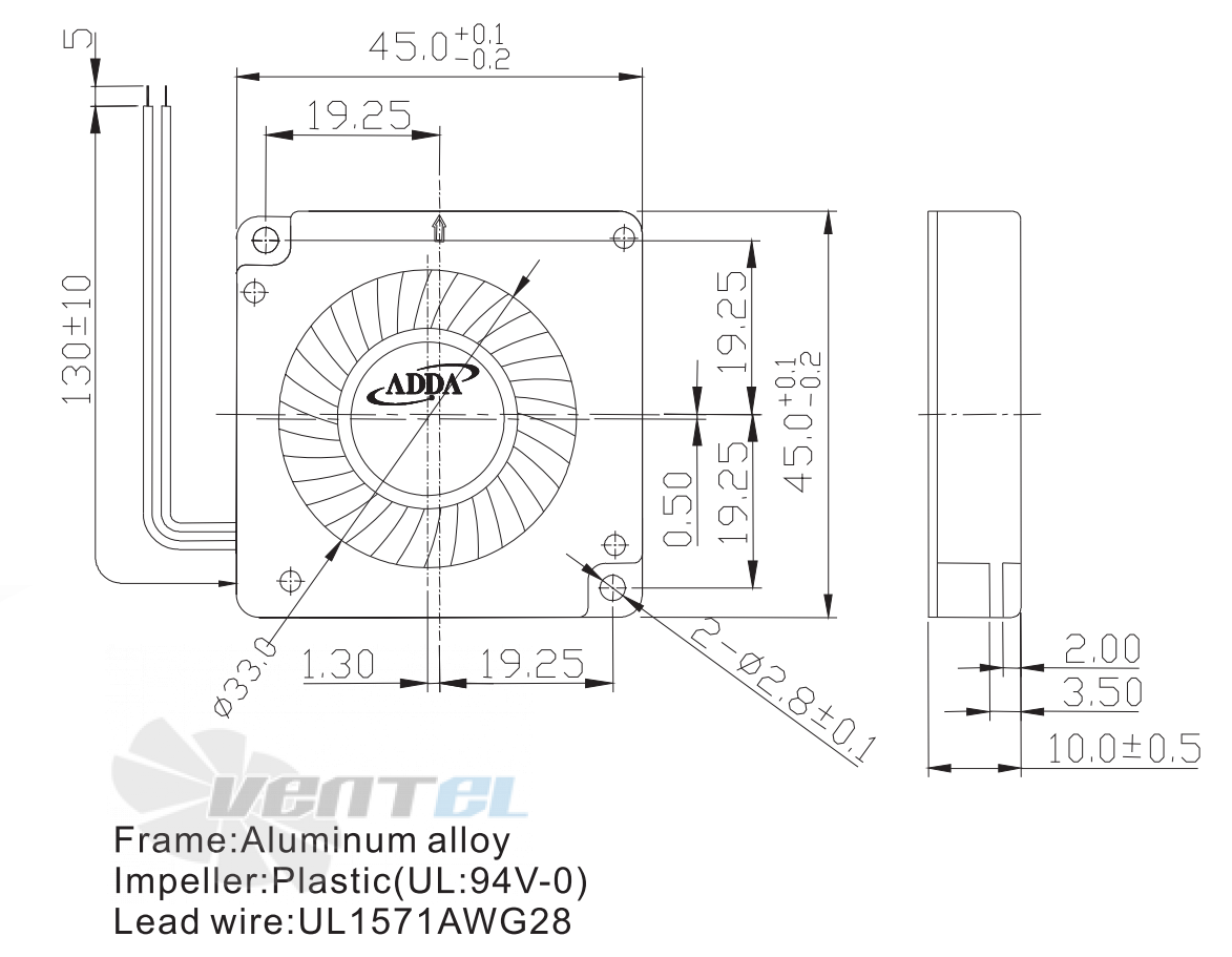 ADDA AB4505LB-GD1(B) - описание, технические характеристики, графики