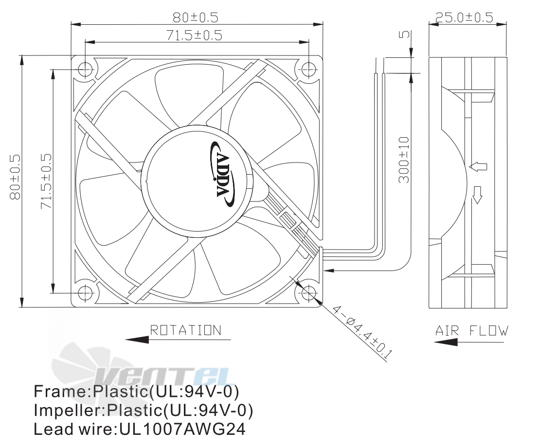 ADDA AQ0812LB-A70GL(T) - описание, технические характеристики, графики