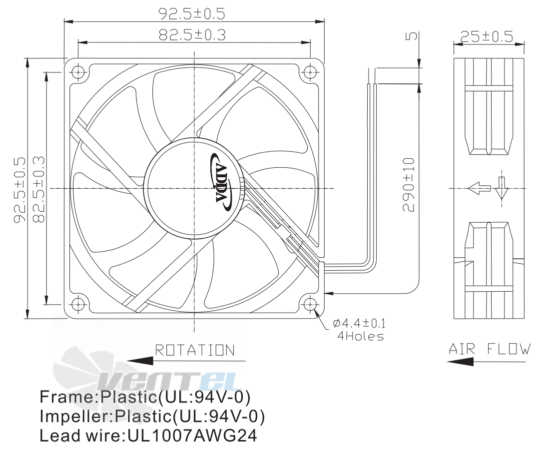 ADDA AQ0912LB-A70GL(T) - описание, технические характеристики, графики