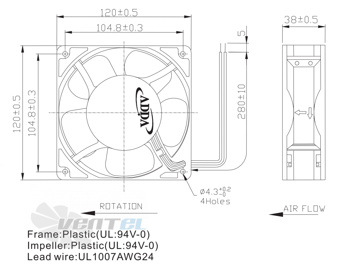 ADDA AQ1212DB-F51(FN) - описание, технические характеристики, графики