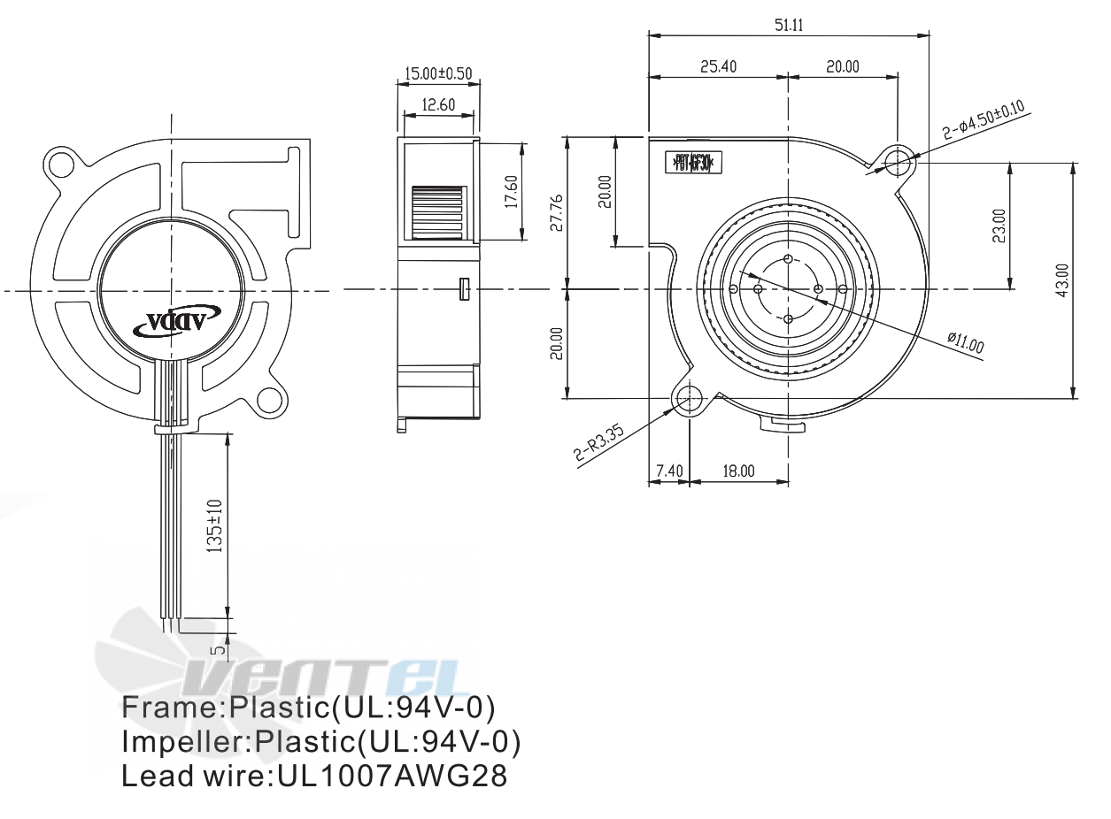 ADDA AB05105MB150300 - описание, технические характеристики, графики