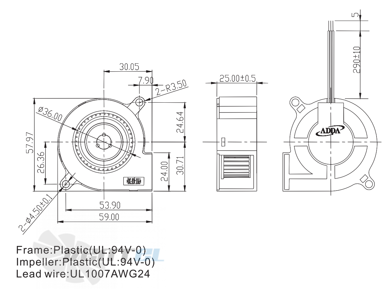 ADDA AB06012LB250300 - описание, технические характеристики, графики