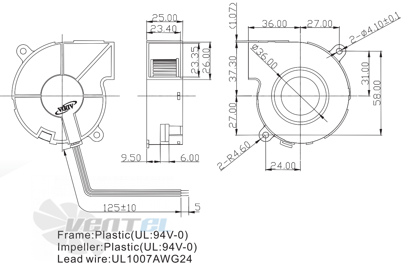 ADDA AB07012MB250300 - описание, технические характеристики, графики