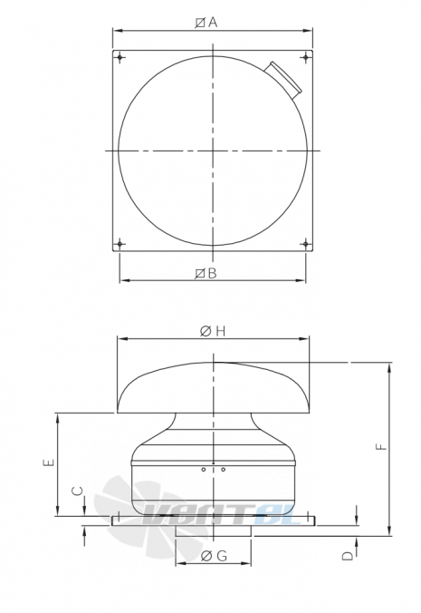 Vortice VORTICE CA 250 RF - описание, технические характеристики, графики