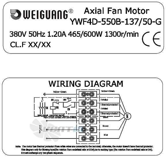 Weiguang WEIGUANG YWF4D-550B-137/50-G - описание, технические характеристики, графики