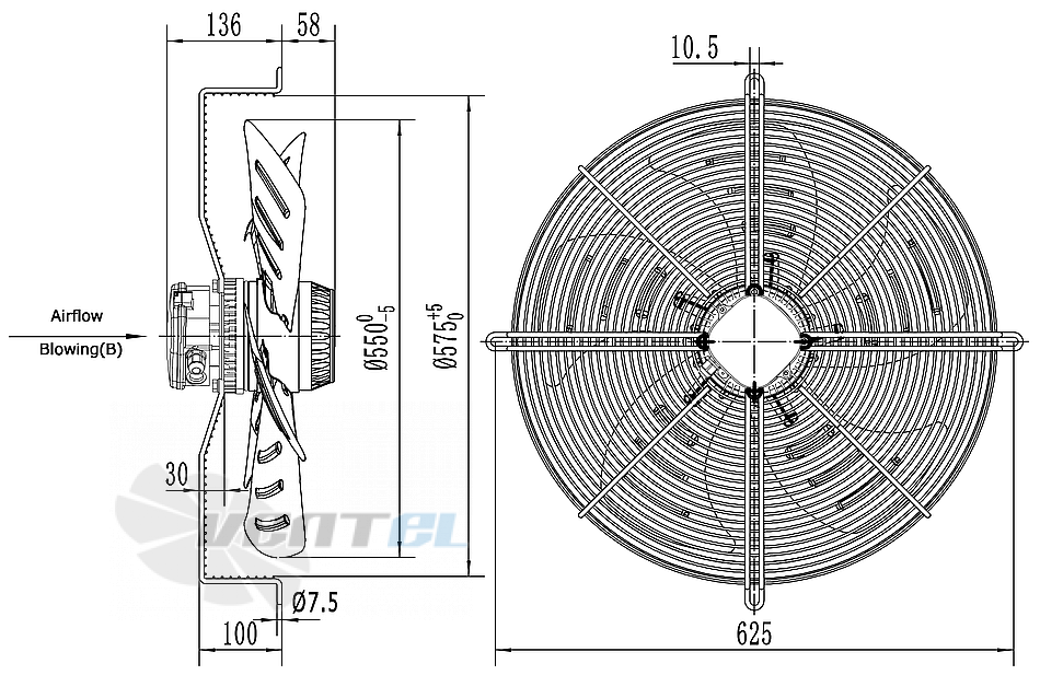 Weiguang WEIGUANG YWF4E-550B-137/50-G - описание, технические характеристики, графики