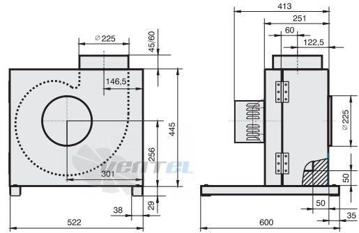 Rosenberg KBAD 255-4-4 - описание, технические характеристики, графики