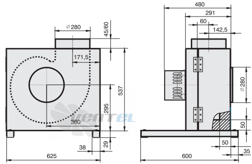 Rosenberg KBAE 280-4 - описание, технические характеристики, графики