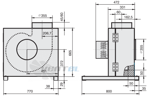 Rosenberg KBAE 355-4 - описание, технические характеристики, графики