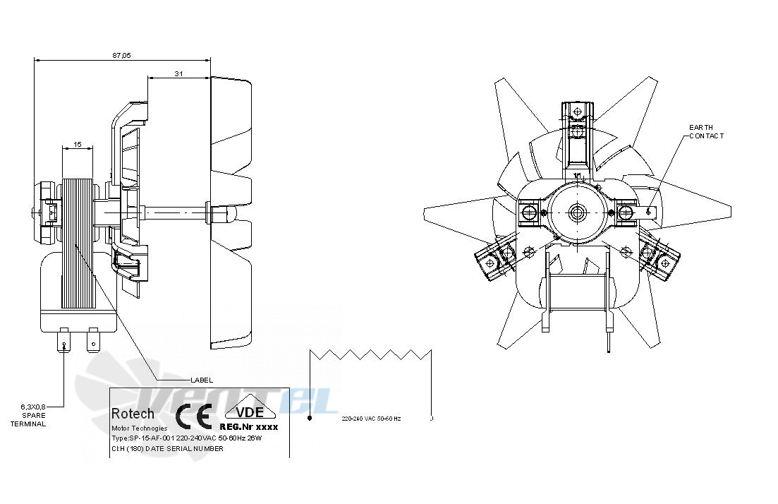 Rotech SP-15-AF.001 - описание, технические характеристики, графики