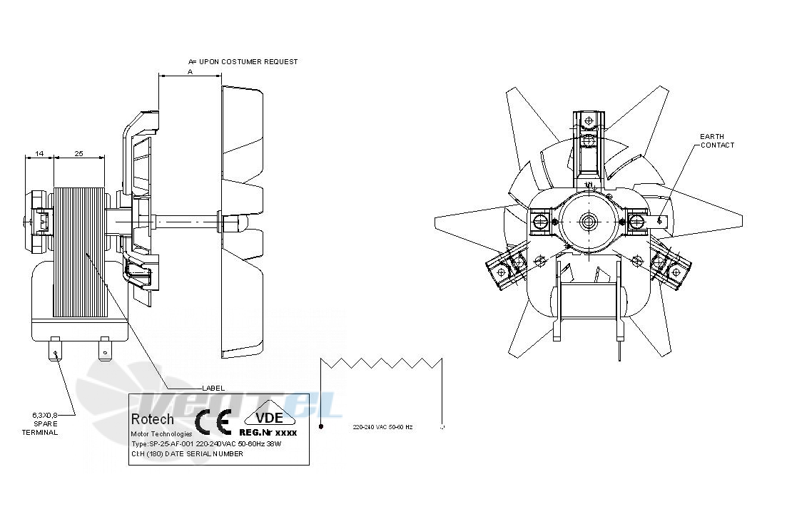 Rotech SP-25-AF.001 - описание, технические характеристики, графики