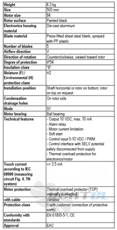 Ebmpapst A3G500-AF48-51 - описание, технические характеристики, графики