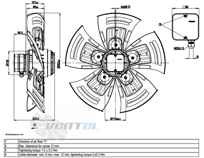 Ebmpapst A4D560-AR03-03 - описание, технические характеристики, графики