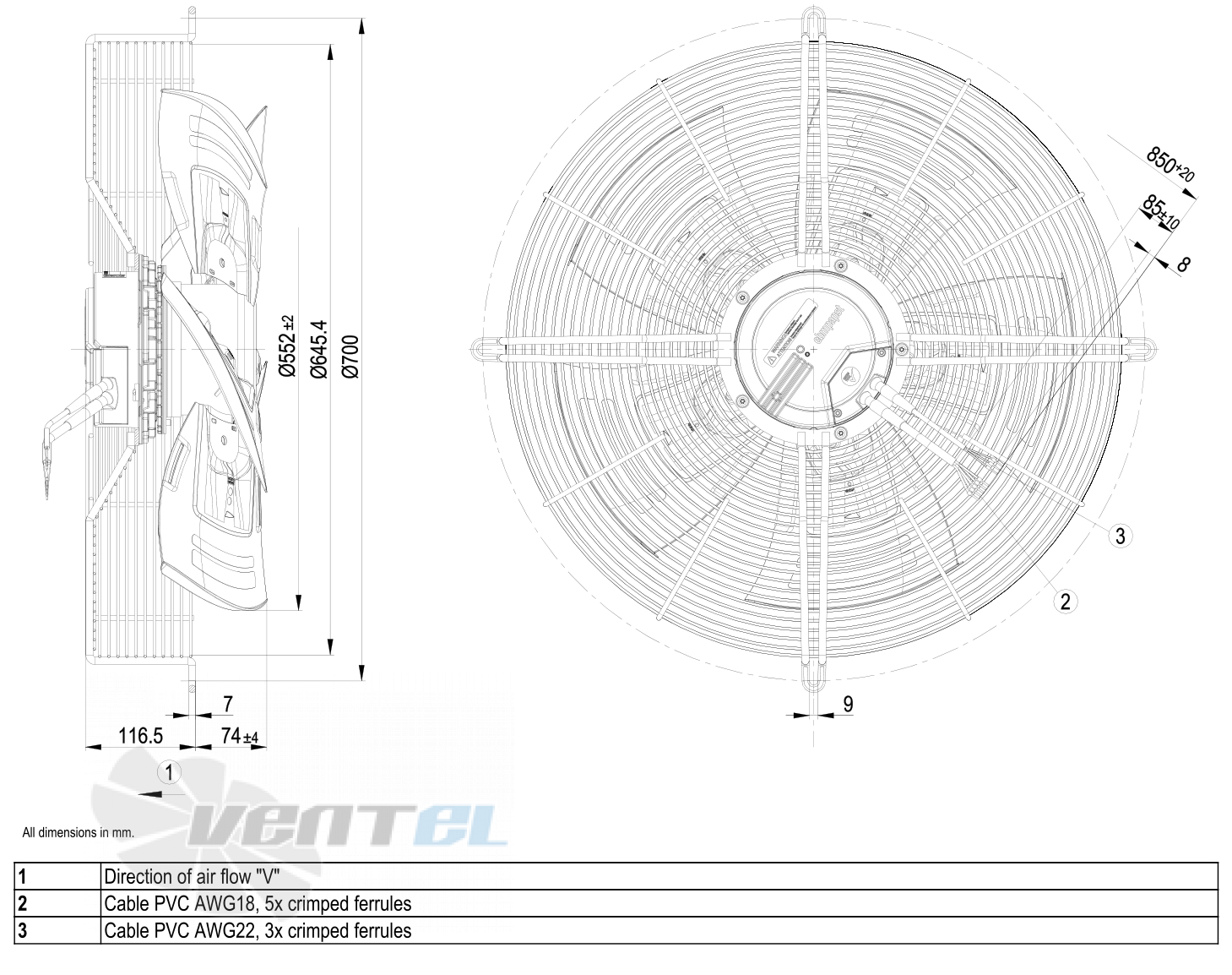 Ebmpapst S3G560-AP68-21 - описание, технические характеристики, графики