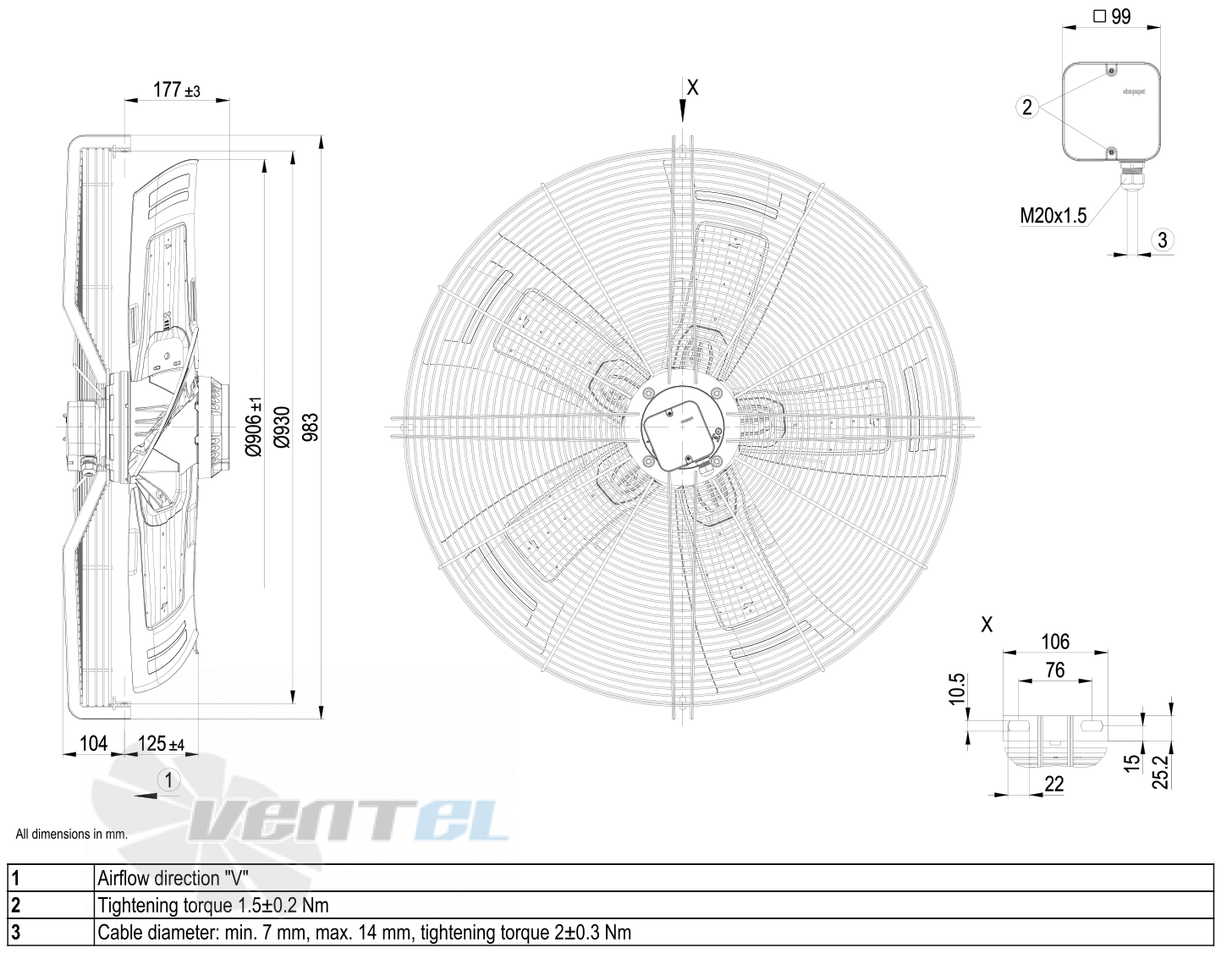 Ebmpapst S8D910-CD03-01 - описание, технические характеристики, графики