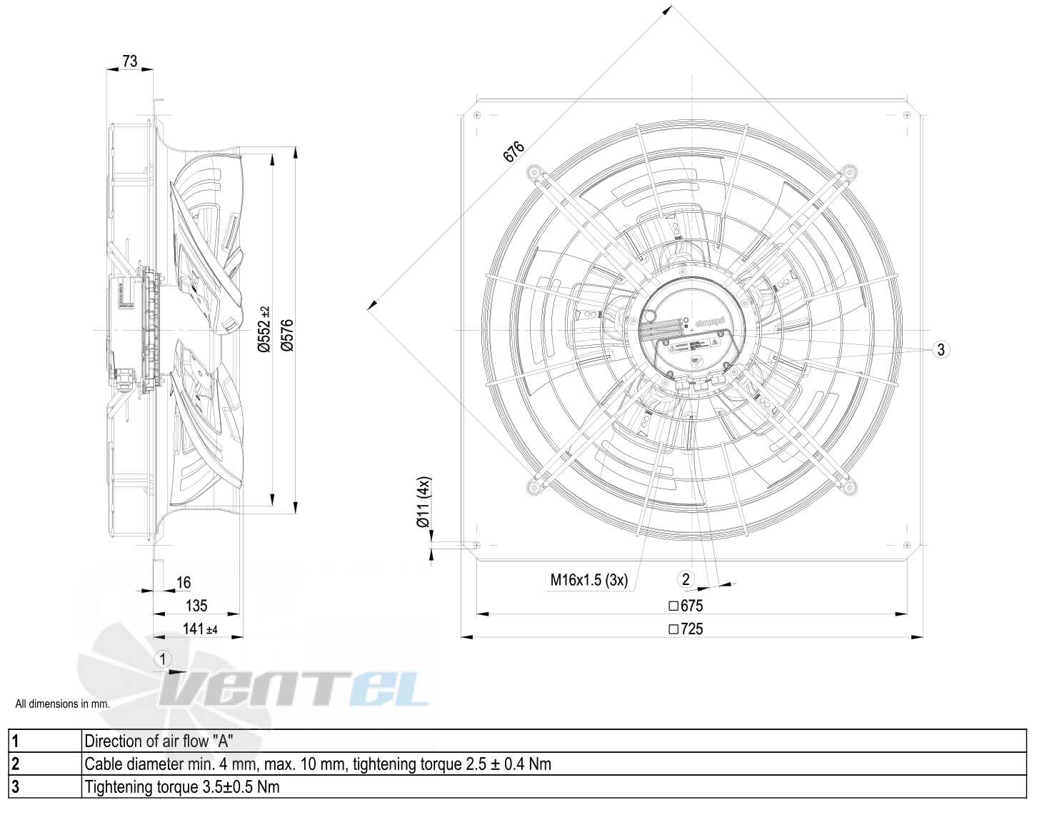 Ebmpapst W3G560-DP68-35 - описание, технические характеристики, графики