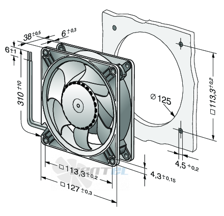 Ebmpapst DV5214-2HP - описание, технические характеристики, графики